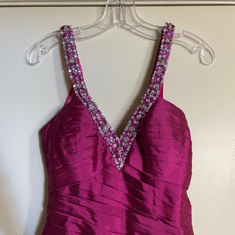 Dark pink prom dress